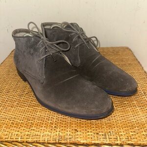LLOYD Germany Men's Size 10 Grey Suede Chukka Boots Blue Sole Preppy Classic Y2K